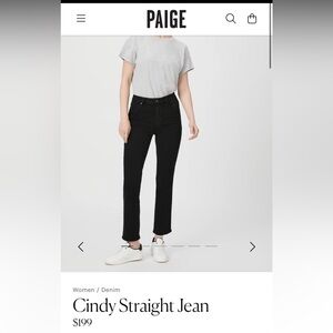 Paige black straight leg jeans size 29